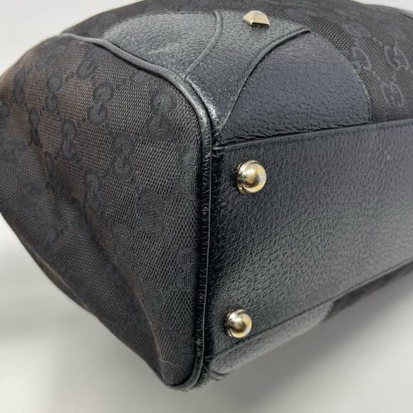 SOLDGucci Monogram GG Jackie Piston Nailhead Vintage Shoulder Bag Canvas Leather - Picture 7 of 15